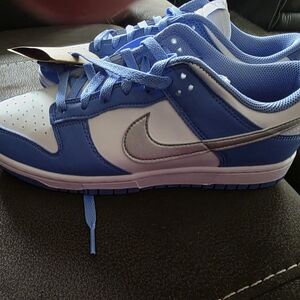 Nike Purple and White Shoes with Silver Swoosh